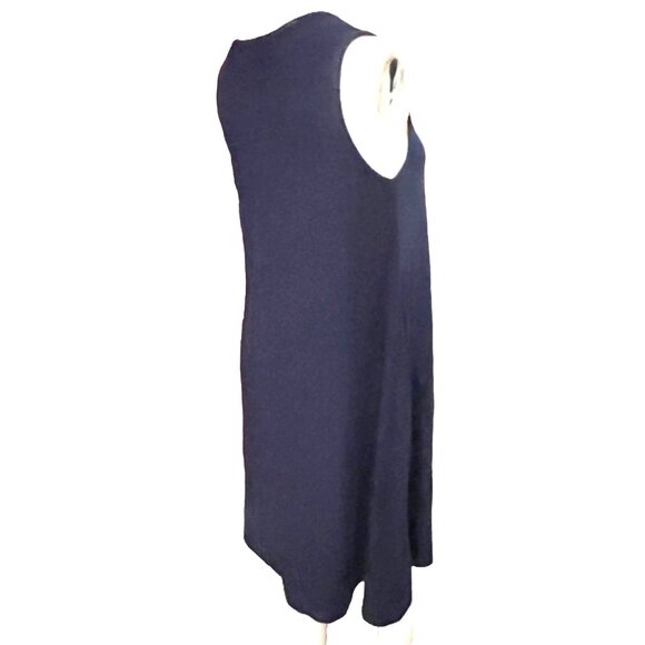 Time & Tru Navy Blue Sundress Sz Medium Soft Sleeveless Flowy Knee Length Dress - Picture 2 of 9